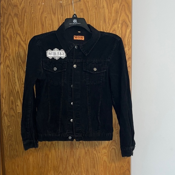Retro Vintage Black Corduroy Unisex Western Jacket Beetle Juice size Small - Picture 4 of 14